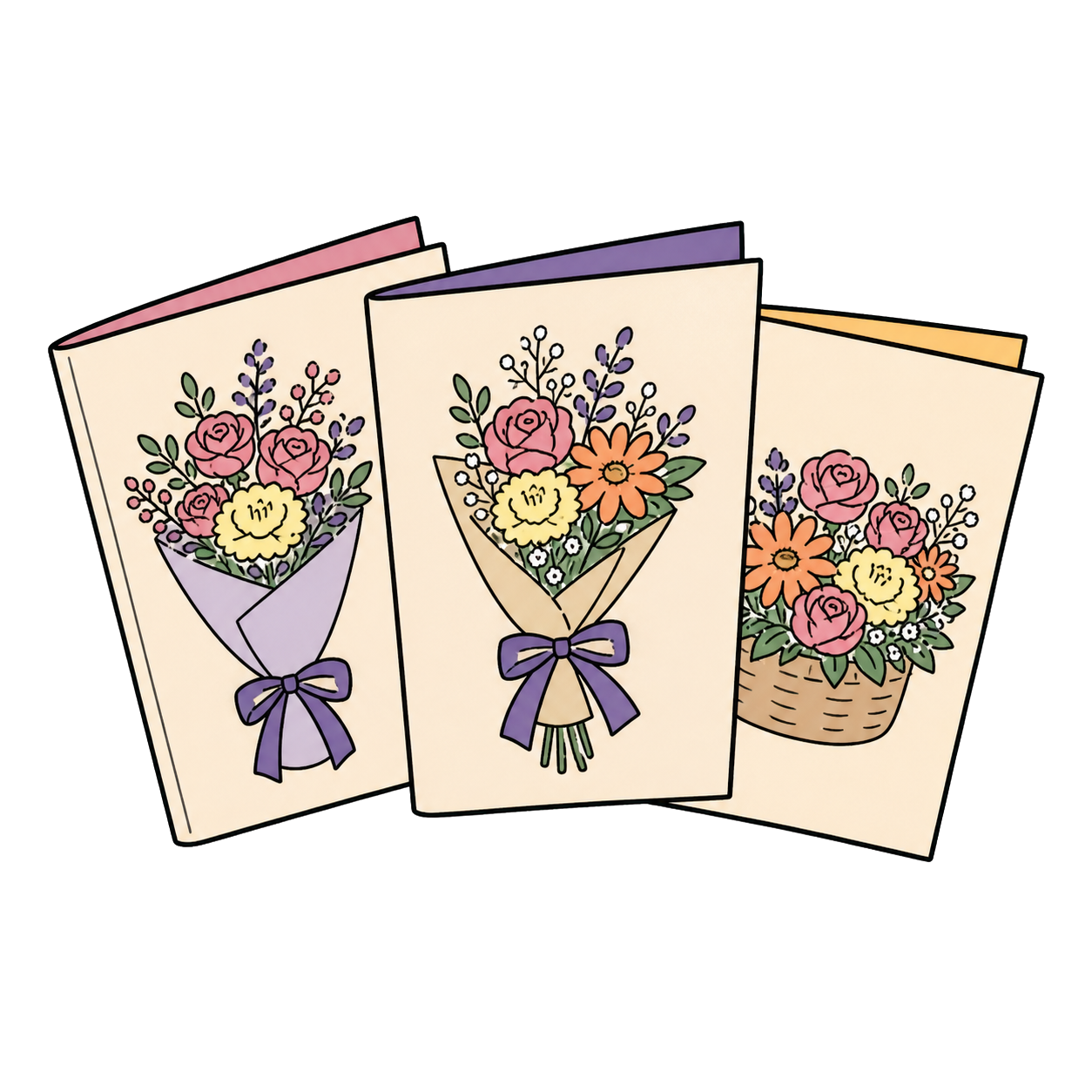 お花のお手入れ方法を案内する冊子のイラスト