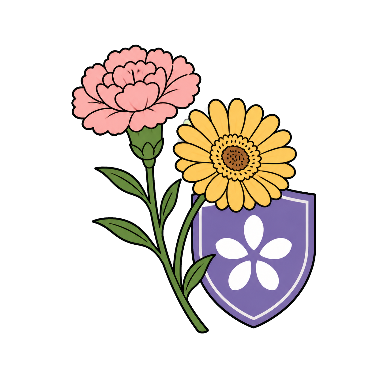 鮮度保証を表す花のイラスト