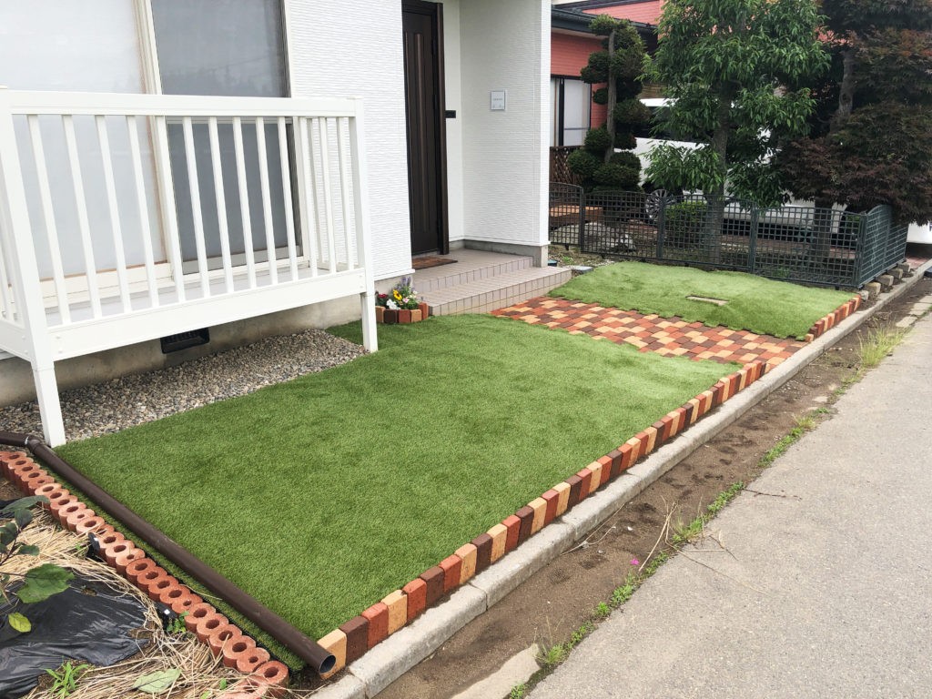 長野の花屋 ヌボー生花店 事例紹介 人工芝施工事例 伊那市 ｙ邸