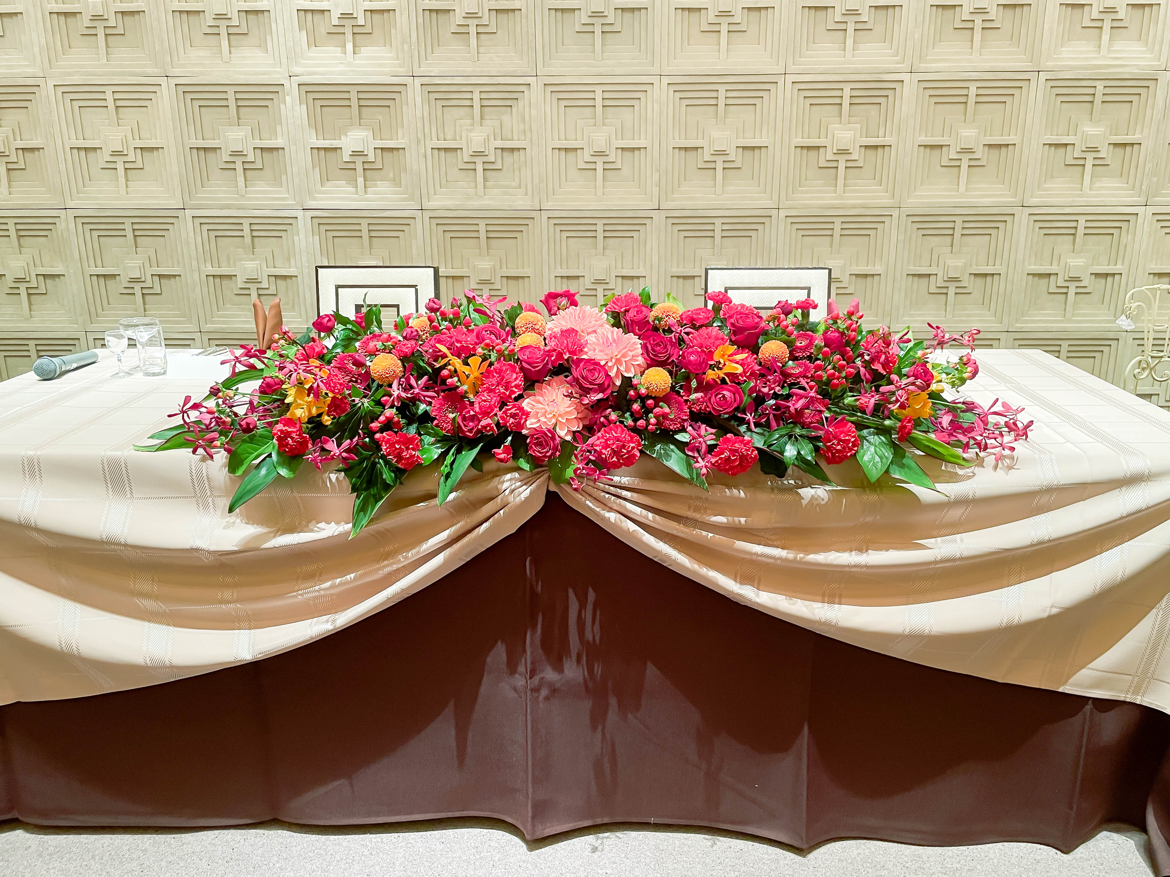 クリアランスお値下 高砂装花 くすみピンク テーブル装飾 結婚式 